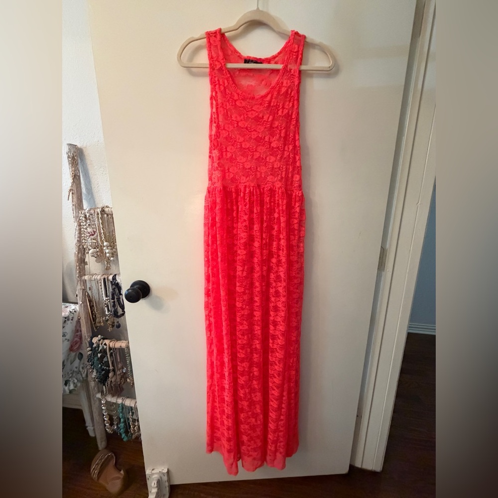 Elegant Coral Maxi Dress